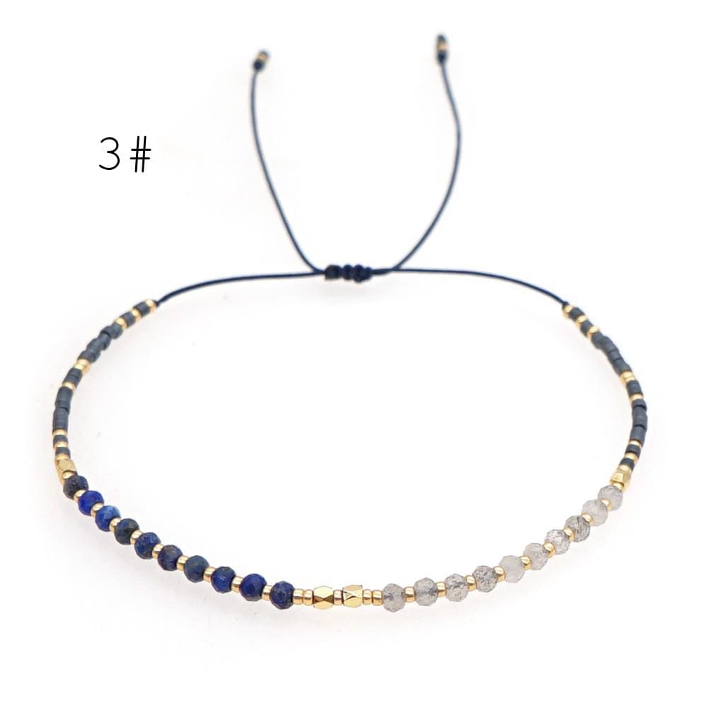Adjustable String Bracelet, Miyuki Bracelet, Stone Bracelet, Tiny Beaded Bracelets, Layering Bracelet, Boho Bracelet (RM-62)